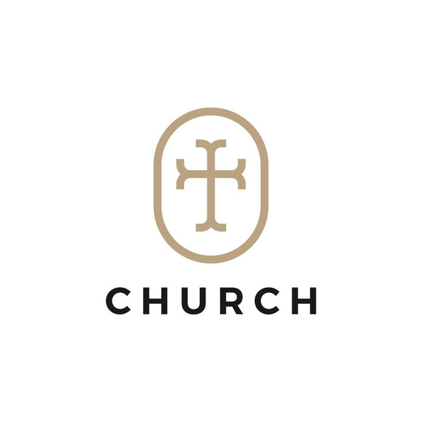 logo de la iglesia vector icono ilustración - Vector, Imagen