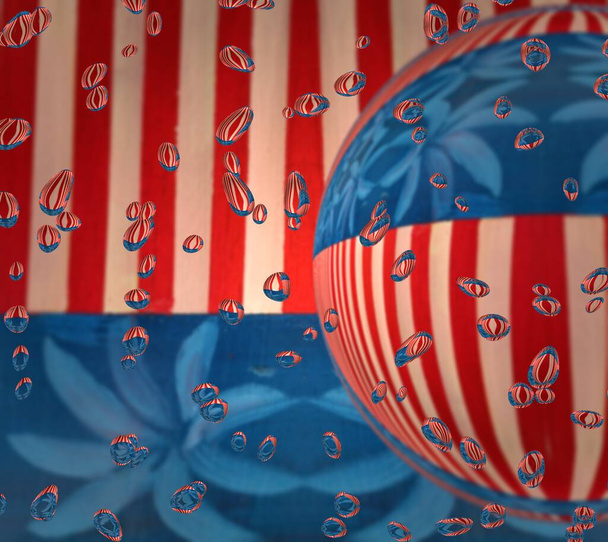 stars and stripes blue red white geometric repeating pattern and intricate design - Photo, image