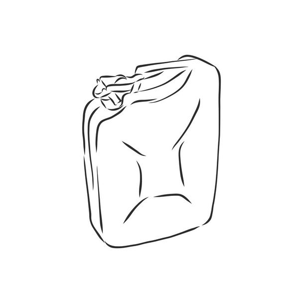 Vector Sketch Single Jerry Can. fuel canister, vector sketch illustration - ベクター画像
