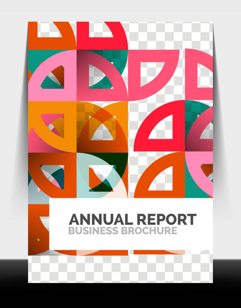 Business flyer annual report, circle and triangle shapes modern design - Vector, Image