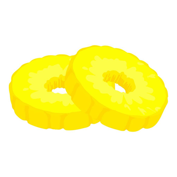 Pineapple slices icon, isometric style - Vector, afbeelding