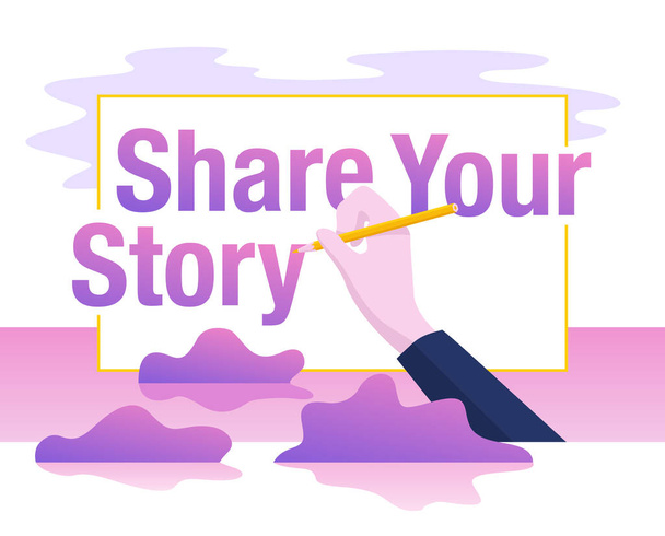 Share Your Story banner κίνητρο ή αφίσα - Διάνυσμα, εικόνα