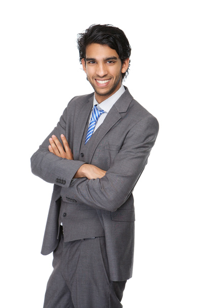 Young businessman smiling with arms crossed - Photo, Image