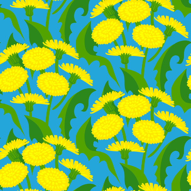 Vector seamless floral pattern with dandelions - Vektor, obrázek