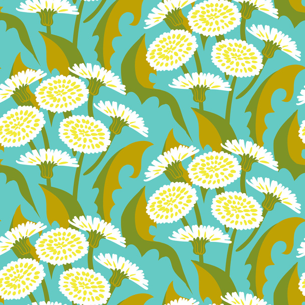 Vector seamless floral pattern with dandelions - Vetor, Imagem