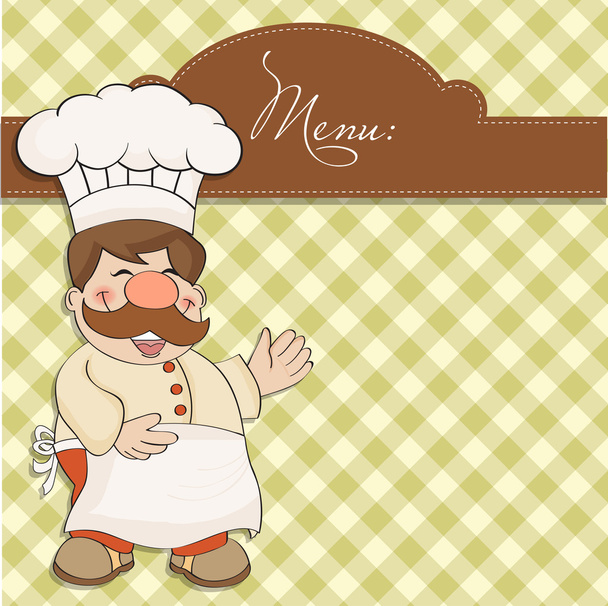 szef kuchni i menu - Wektor, obraz