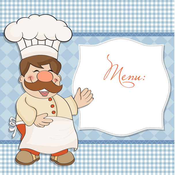Šéfkuchař a menu - Vektor, obrázek