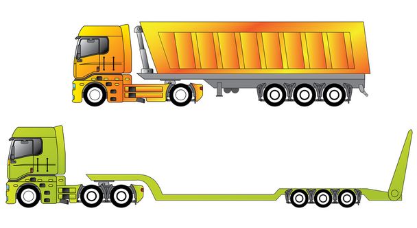 European construction site trucks - Vector, Image