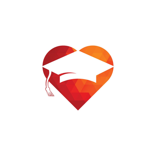 Diseño del logotipo del vector del concepto de forma de corazón de la tapa de graduación. Diseño del logotipo vectorial institucional y educativo
. - Vector, imagen