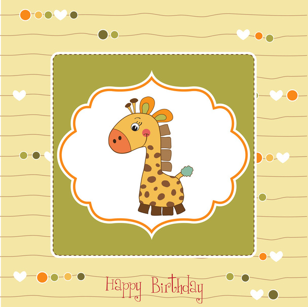 Card with giraffe - Vector, Image