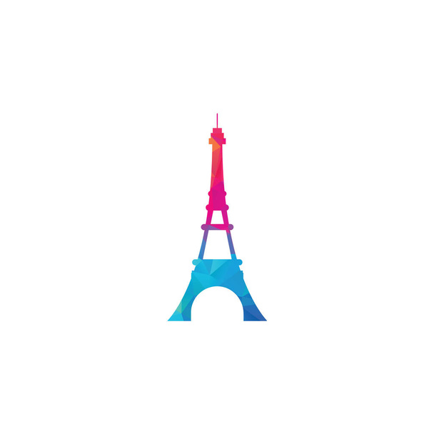 Vorlage für das Logo des Eiffelturms. Design des Logos von Paris. - Vektor, Bild