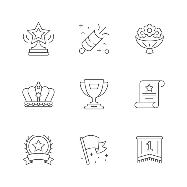 Definir ícones de linha de prêmio - Vetor, Imagem