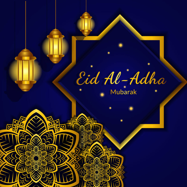 Eid al adha mubarak φόντο, Eid al adha σχέδιο φυλλάδιο. Ισλαμική έννοια για ευτυχισμένη edi al adha - Διάνυσμα, εικόνα