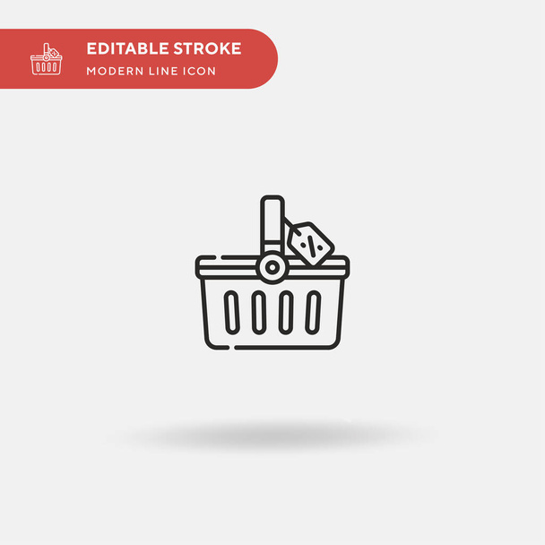 Shopping Basket Simple vector icon. Illustration symbol design template for web mobile UI element. Perfect color modern pictogram on editable stroke. Shopping Basket icons for your business project - Vector, Image