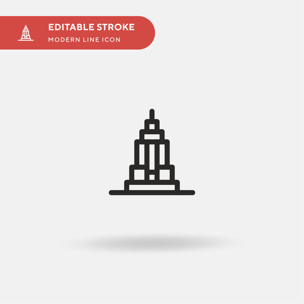 Векторный значок Empire State Simple. Шаблон оформления символов иллюстрации для веб-мобильного пользовательского элемента. Перфекция цвета современной пиктограммы на съедобном штрихе. Иконки Empire State для Вашего бизнес-проекта - Вектор,изображение