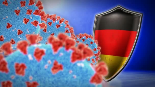 harc a Németország a koronavírus - 3D render zökkenőmentes ciklus animáció - Felvétel, videó