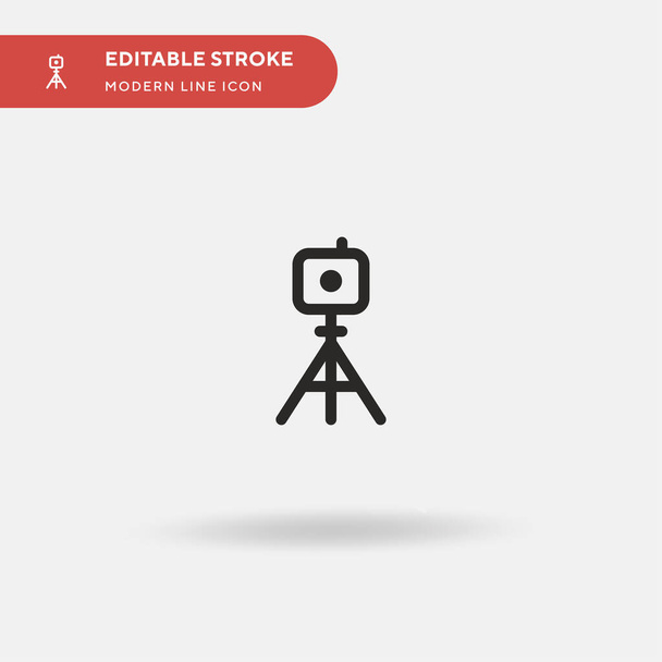 Tripod Simple vector icon. Illustration symbol design template for web mobile UI element. Perfect color modern pictogram on editable stroke. Tripod icons for your business project - Vector, Image