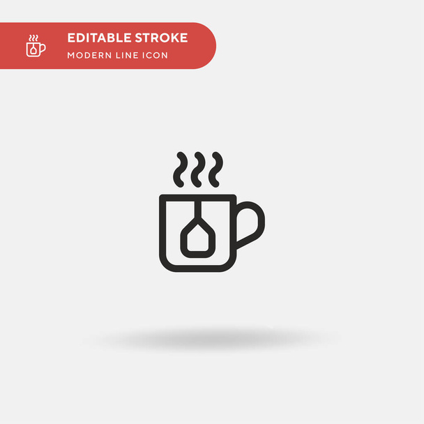 Tea Simple vector icon. Illustration symbol design template for web mobile UI element. Perfect color modern pictogram on editable stroke. Tea icons for your business project - Vector, Image