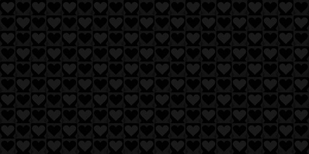 Dark Black Hearts Seamless Pattern. Illustrazione vettoriale sfondo Art - Vettoriali, immagini