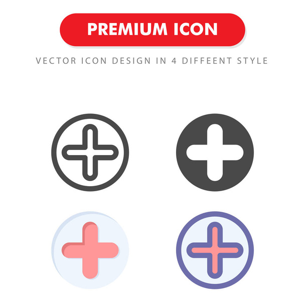 plus Icon Pack isoliert auf weißem Hintergrund. für Ihr Websitedesign, Logo, App, UI. Vektorgrafik-Illustration und editierbarer Strich. EPS 10. - Vektor, Bild