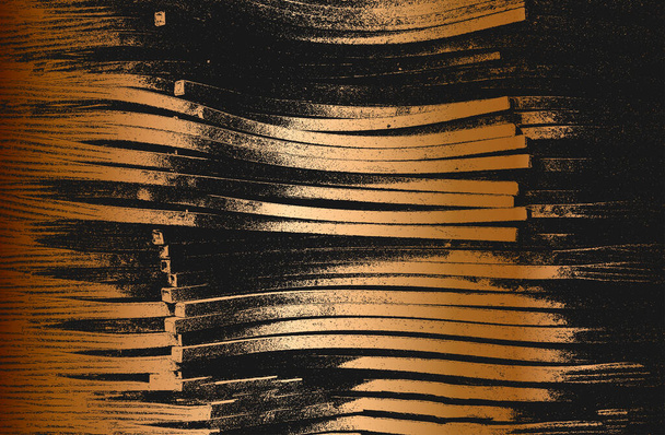 Сжатая текстура из золотистого ржавого металла. гранж фон. абстрактная полутоновая векторная иллюстрация - Вектор,изображение