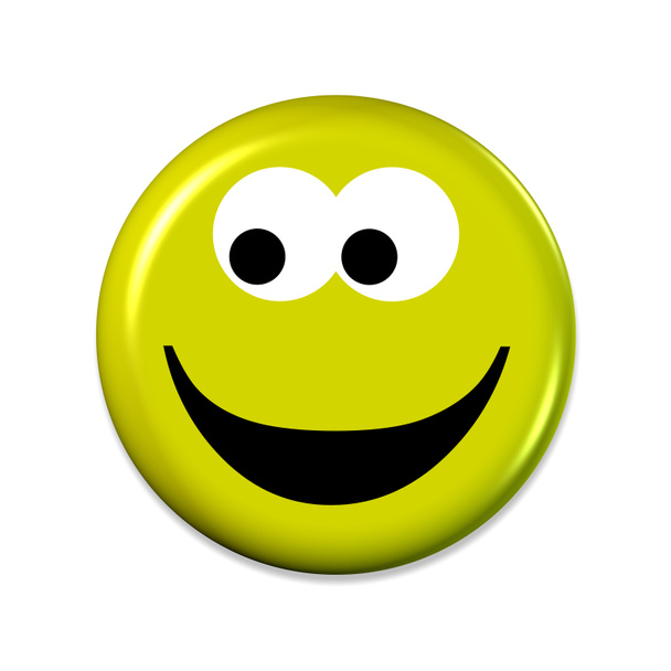 Emoji gut gelaunt, 3D-Illustration - Foto, Bild