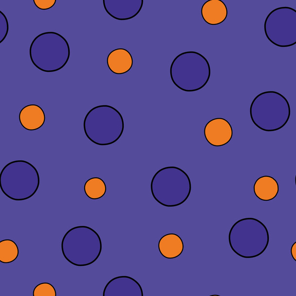 motif vectoriel sans couture à pois violet et orange - Vecteur, image
