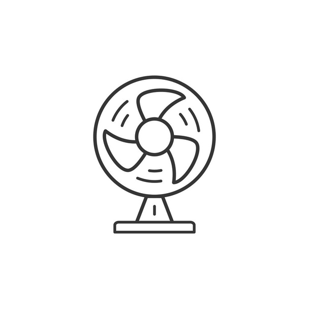 Table fan household domestic appliances thin line icon - Vector, Image