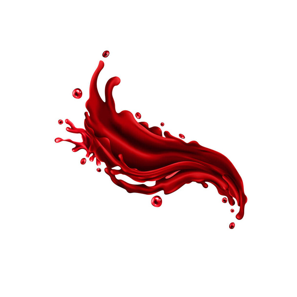 Cherry juice splash on a white background - Vector, Imagen