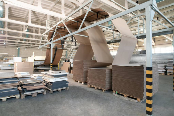 Modern industrial factory producing cardboard - Fotografie, Obrázek