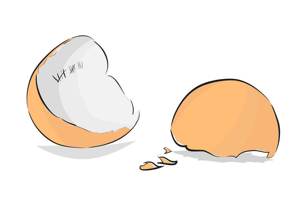 Illustrazione per la nuova generazione. Shell uovo rotto con barra di conteggio all'interno - Vettoriali, immagini