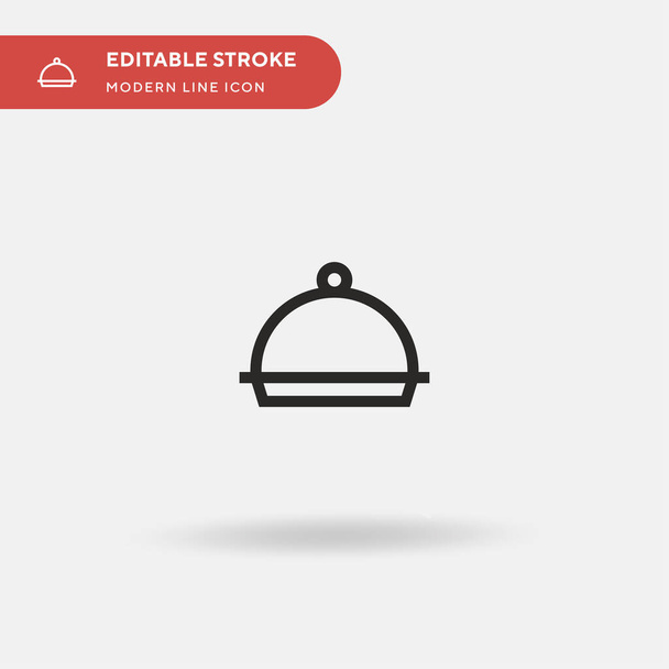 Jednoduchá ikona zásobníku s jídlem. Šablona návrhu symbolu ilustrace pro webový mobilní prvek uživatelského rozhraní. Perfektní barva moderní piktogram na upravitelný tah. Ikony zásobníku s jídlem pro váš obchodní projekt - Vektor, obrázek