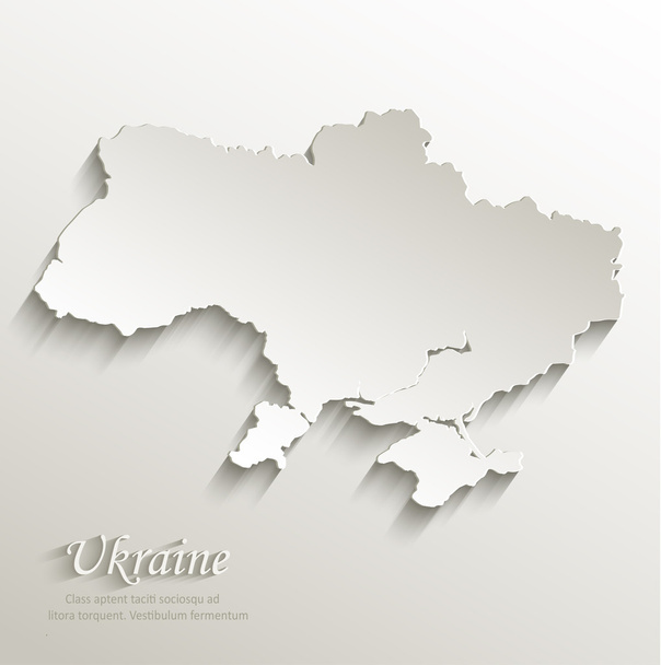 Ukraine map card paper 3D natural vector - Vector, Image