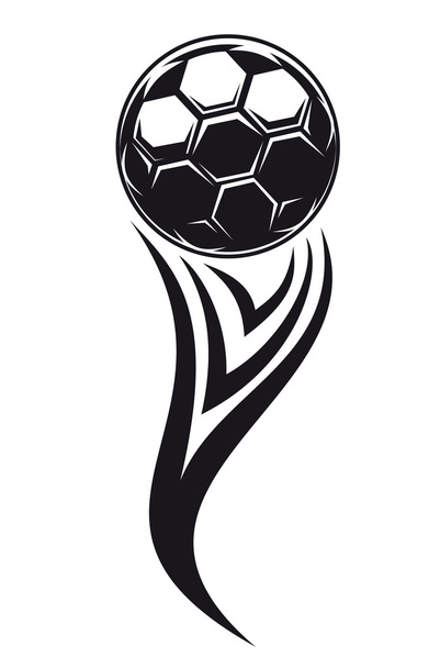 Игрок с футбольным мячом от футбола
 - Вектор,изображение