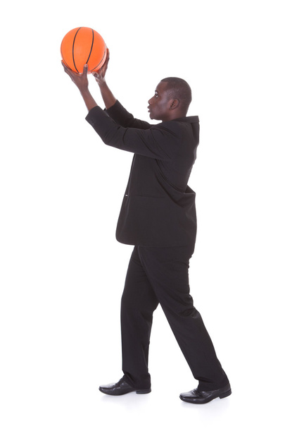 Businessman Holding Basketball - Photo, Image