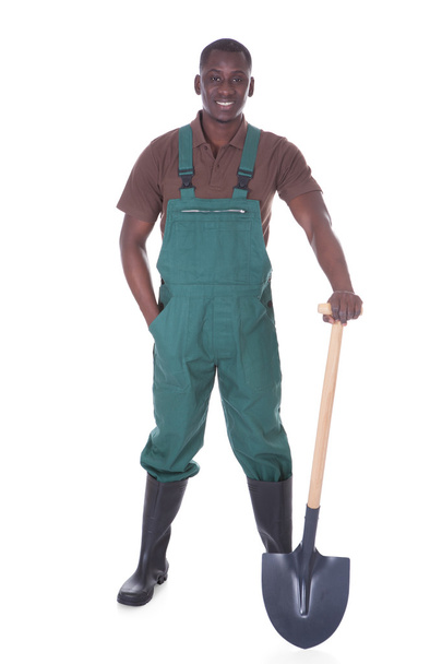 Male Gardener With Shovel - Foto, afbeelding
