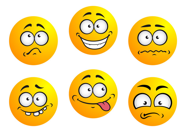 Conjunto de emoticones amarillos
 - Vector, imagen