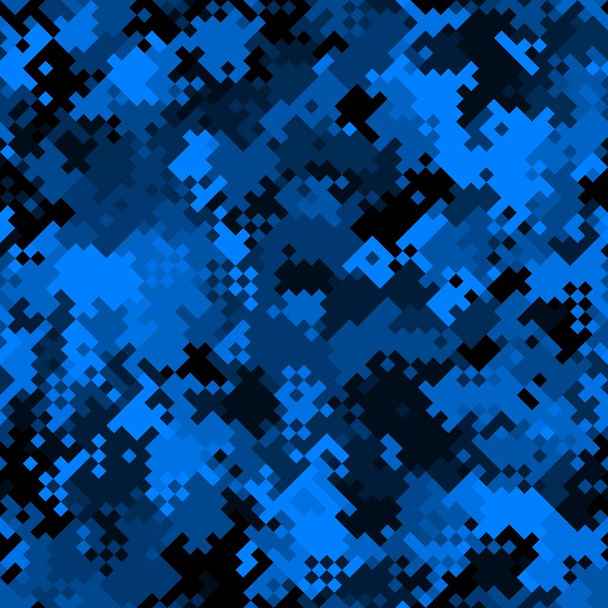 Military camouflage seamless pattern. Urban digital pixel style. - Vector, Image