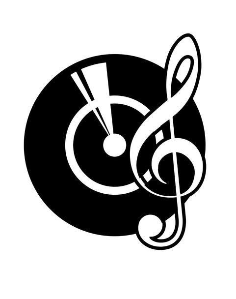 Disque vinyle et clef musicale
 - Vecteur, image