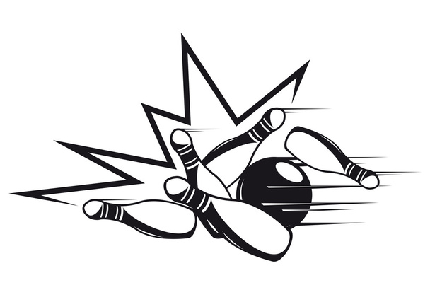 Скиттлс, которого сбивает шар для боулинга
 - Вектор,изображение