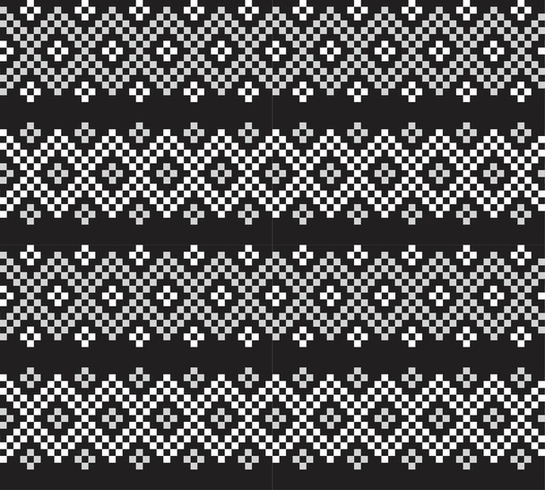 Moda tekstil, örgü ve grafikleri için Siyah ve Beyaz Noel adası şablonu - Vektör, Görsel