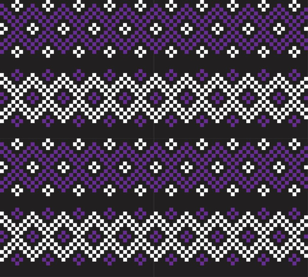 Fundo de padrão de ilha de Natal roxo justo para têxteis de moda, malhas e gráficos - Vetor, Imagem