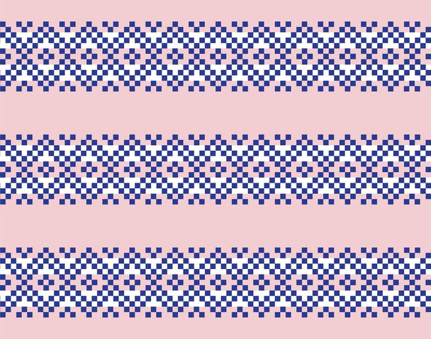 Pink Navy Kerst kermis eiland patroon achtergrond voor mode textiel, breigoed en graphics - Vector, afbeelding