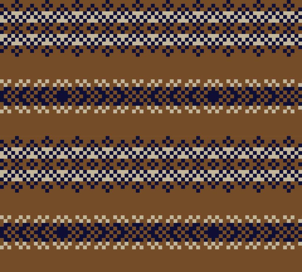 Fondo de patrón de isla de feria de Navidad marrón para textiles de moda, prendas de punto y gráficos - Vector, imagen