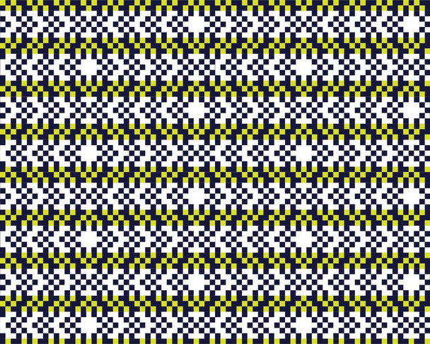 Fondo amarillo de patrón de isla de feria de Navidad para textiles de moda, prendas de punto y gráficos - Vector, imagen