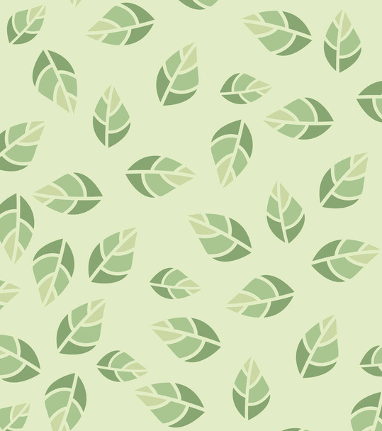 Vector illustration Natural background with green leaves. Fresh green tree leaves - Vector, Image