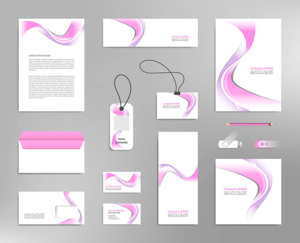 Corporate identity design template, business stationery mockup for company branding - Vektor, Bild