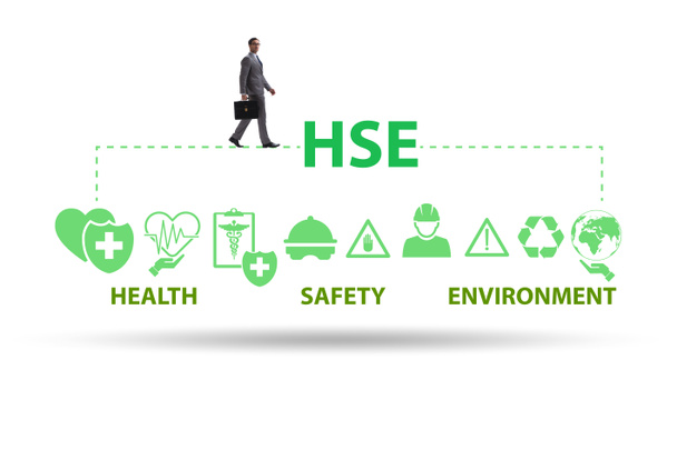 HSE-Konzept für das Umfeld der Gesundheitssicherheit mit Geschäftsleuten - Foto, Bild