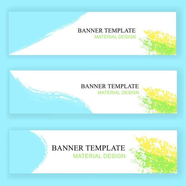 Template Scribble Blau Grün Gelb Buntstift Banner - Vektor, Bild