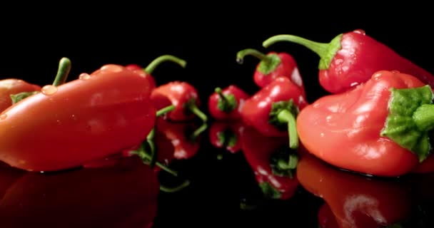 Pimienta picante rojo fresco chile pimentón comida 4k hq super macro primer plano
 - Imágenes, Vídeo